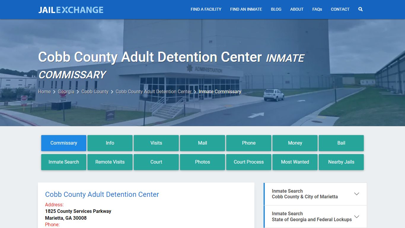 Cobb County Adult Detention Center Inmate Commissary - Jail Exchange